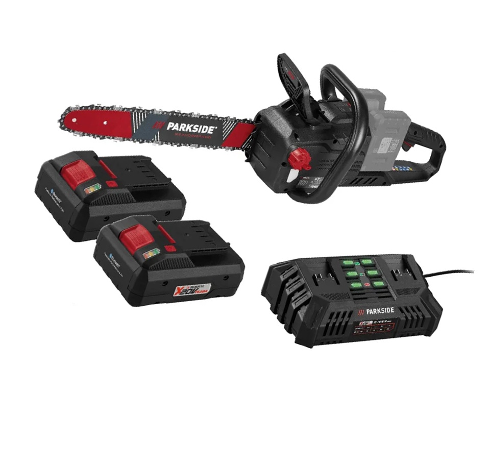 Parkside performance akkus láncfűrész PPKSA 40-Li B2 + 2db smart akku + dupla töltő