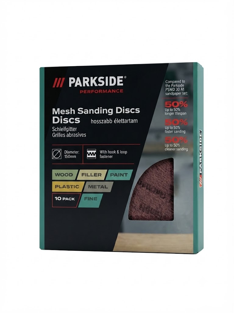Parkside Performance Hálós Csiszolókorong Szett (150 mm, 10 db)