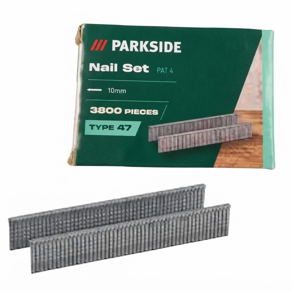 Parkside szögkészlet 10 mm (3800 db) – 47-es típusú szegekkel - PAT4 3800 10MM