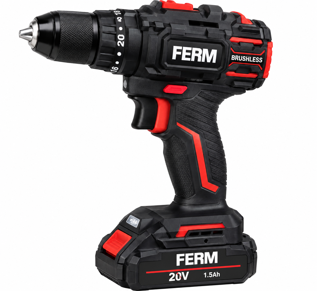 FERM CDM1206 20 V akkus fúró-csavarozó, 50 Nm