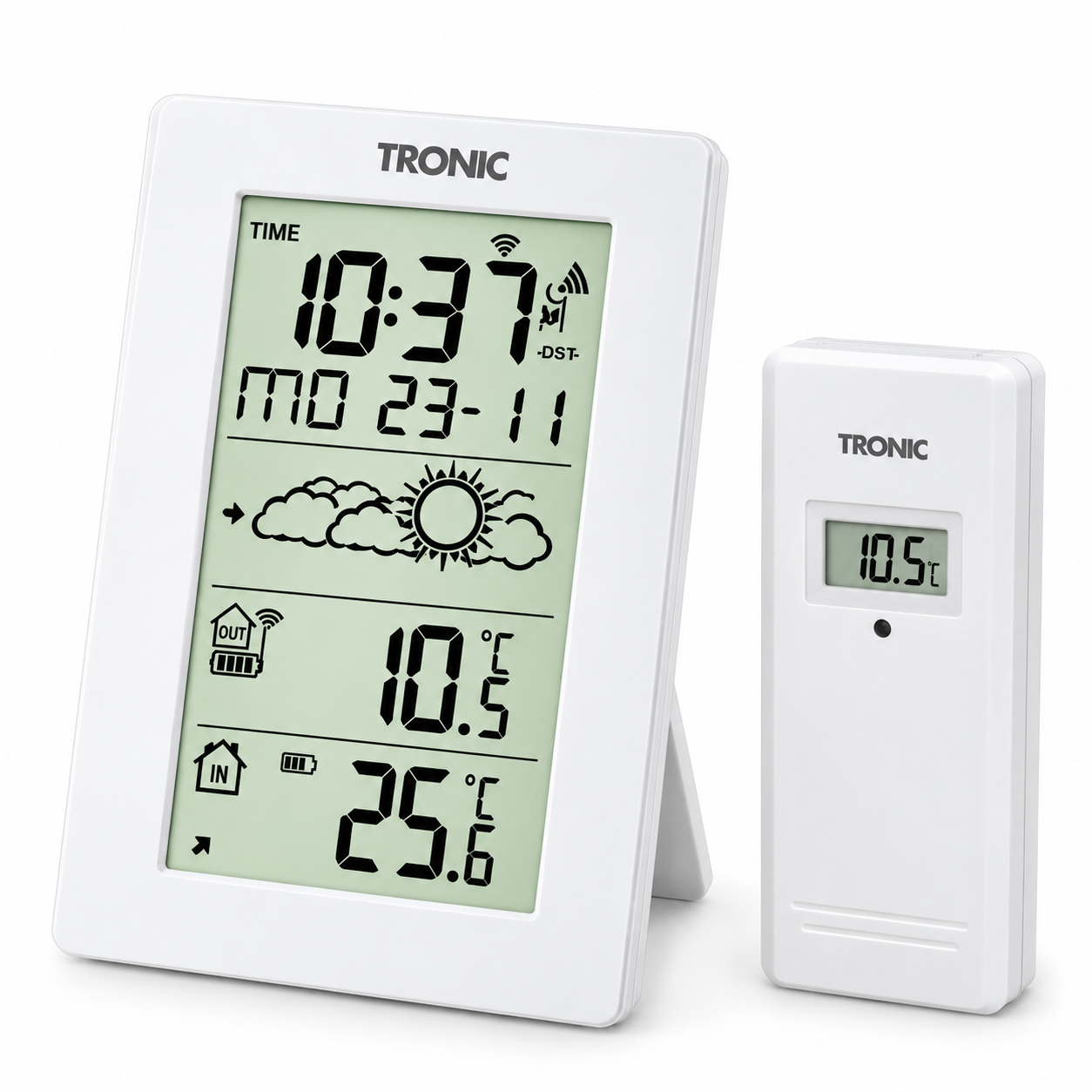 TRONIC rádióvezérelt digitális időjárás-állomás külső érzékelővel